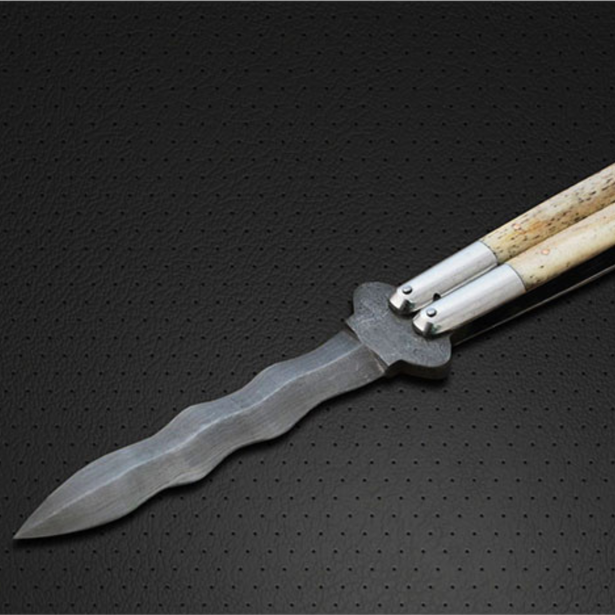 High Carbon Steel Filipino Balisongs butterfly Brass with Stainless Steel with Bone with walnut burl Wood