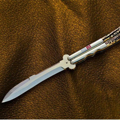 High Carbon Steel Filipino Balisongs butterfly Brass with Stainless Steel with Philippine Deer Horn Inserts