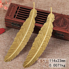 High Quality Luxury Feather Shape Metal Bookmark