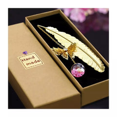 High Quality Luxury Feather Shape Metal Bookmark