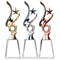 High end Custom Corporate Metal Crystal Award Trophy