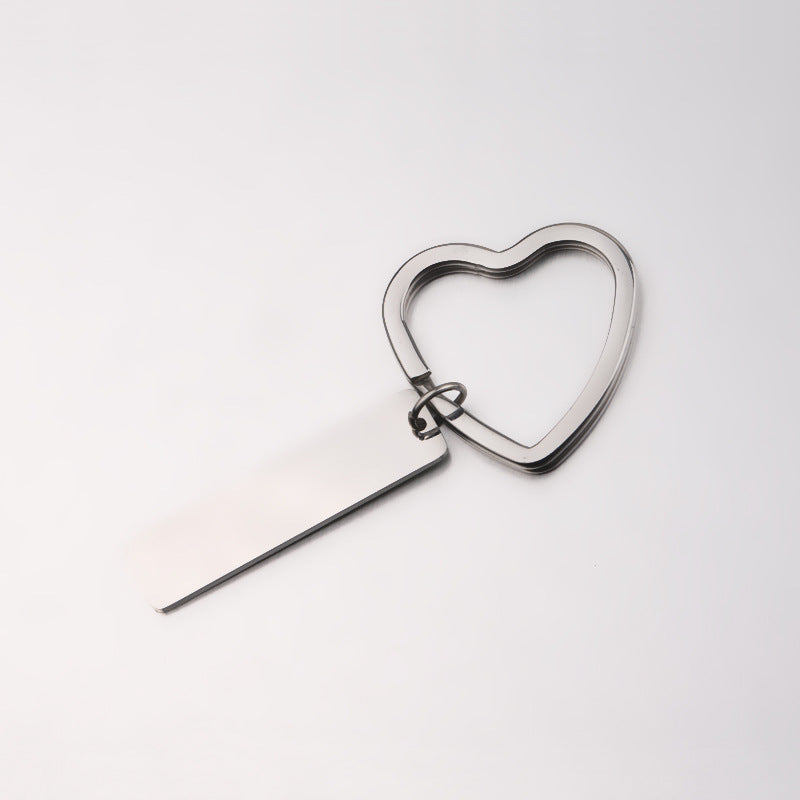 Mirror Polished Stainless Steel Heart keychain