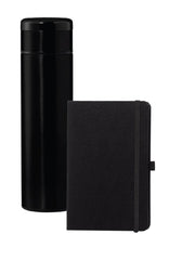 SARGAN - Vacuum Flask with Temperature Lid and Notebook Gift Set - White