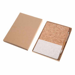 BORSA - eco-neutral A5 Cork Fabric Hard Cover Notebook and Pen Set