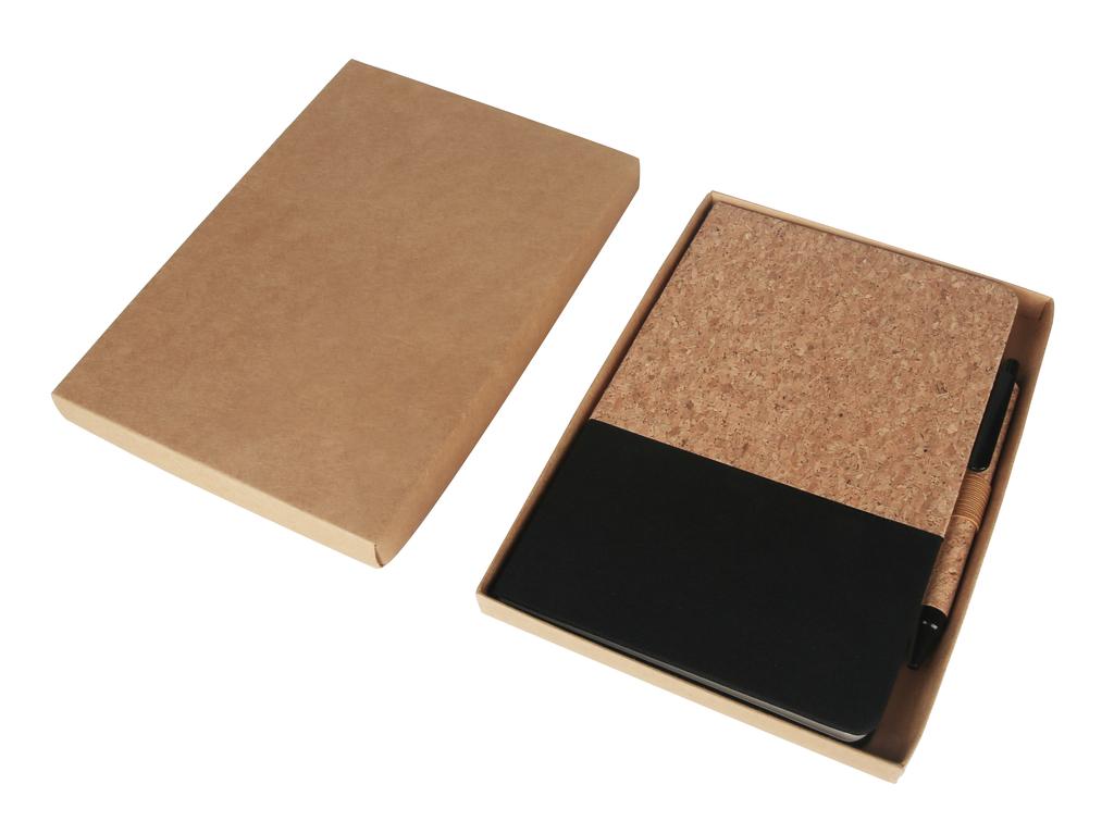 BORSA - eco-neutral A5 Cork Fabric Hard Cover Notebook and Pen Set