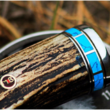 PERSIAN YUMA Knife 9.5, Long 4.5, Blade 7oz Hunting Fixed Blade 440C Mirror Polished turquoise Handle Knife