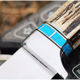 PERSIAN YUMA Knife 9.5, Long 4.5, Blade 7oz Hunting Fixed Blade 440C Mirror Polished turquoise Handle Knife