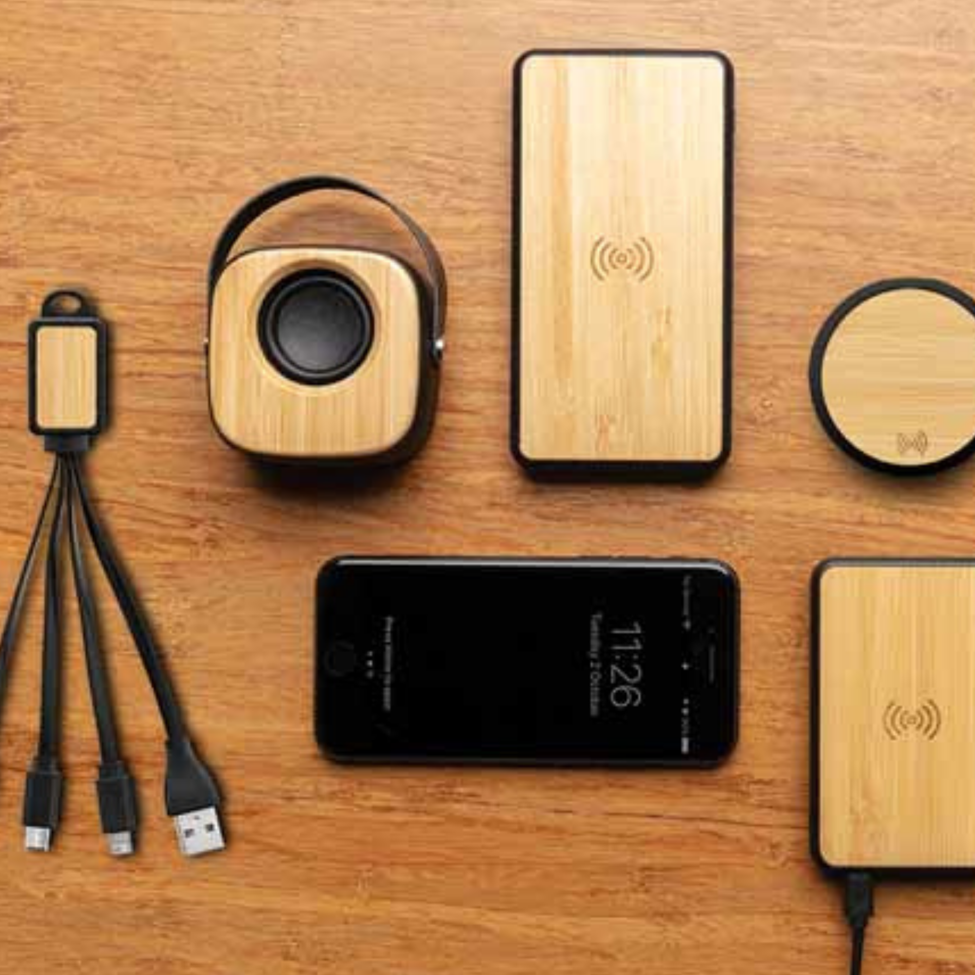 POLIS - @memorii Bamboo Wireless Charger (Anti-microbial)