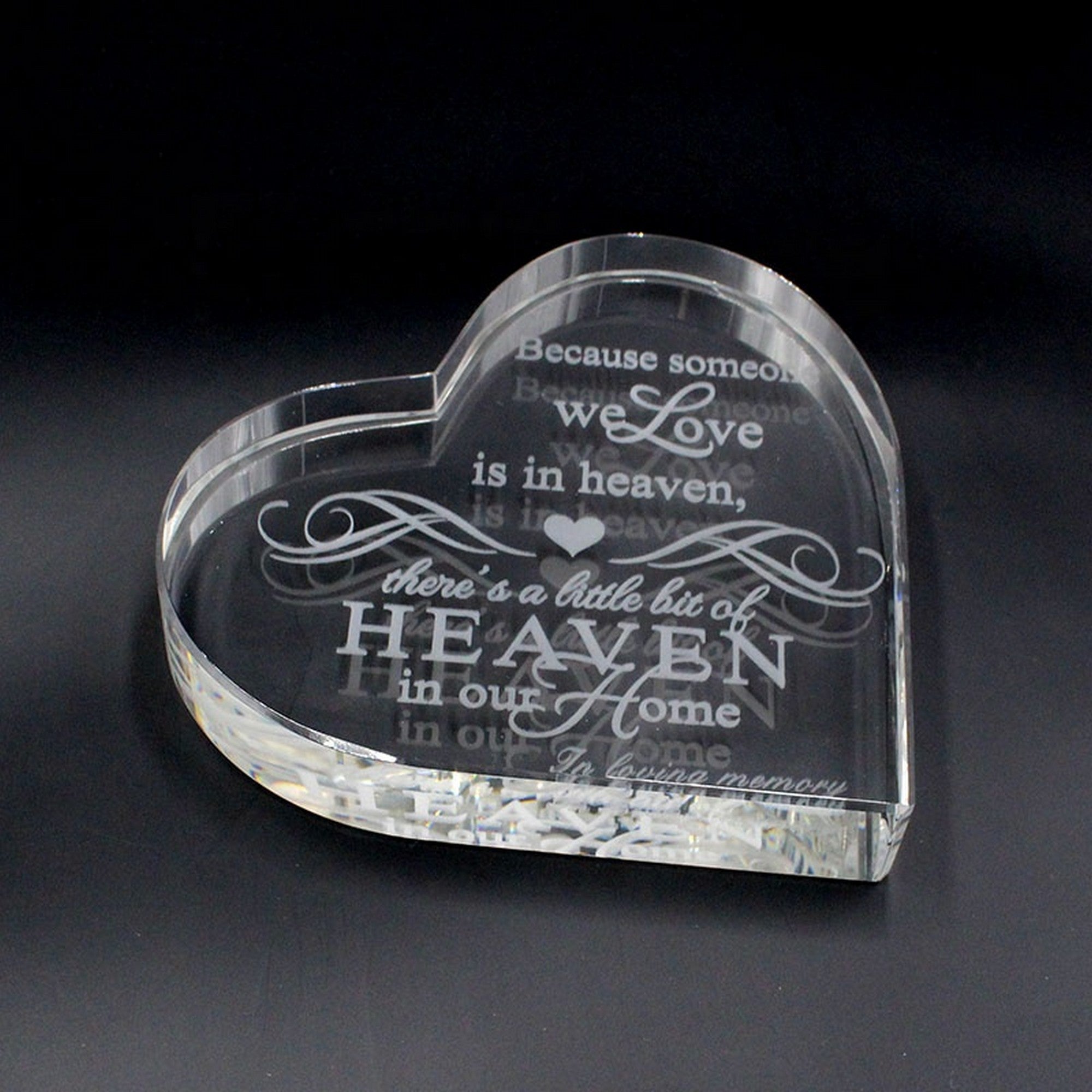 Personalized Crystal Heart Engraving Optical K9 With Text and Picture