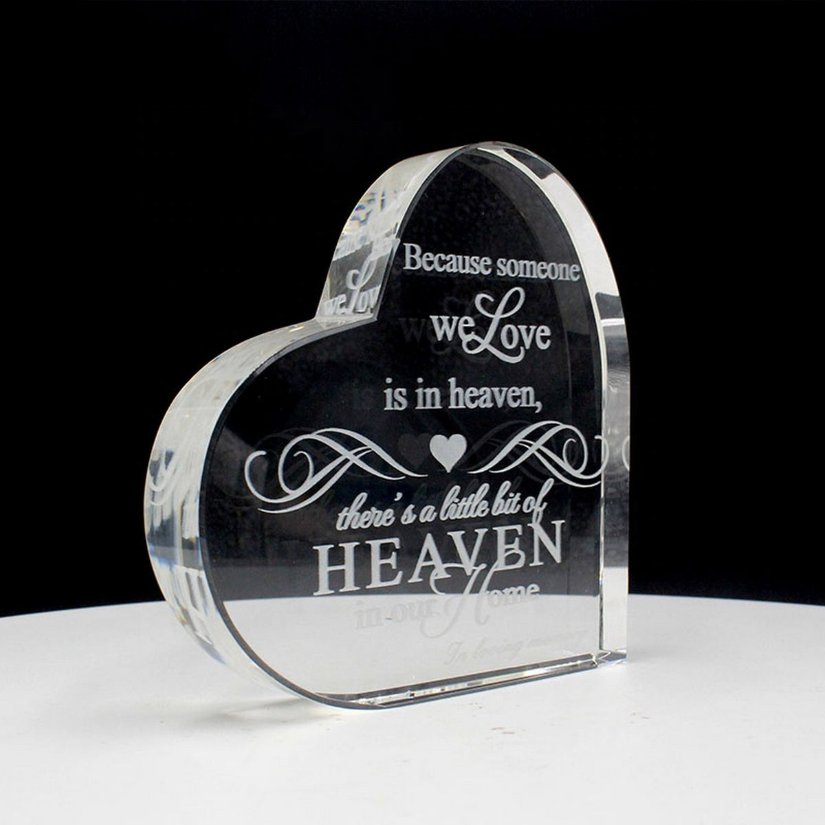 Personalized Crystal Heart Engraving Optical K9 With Text and Picture