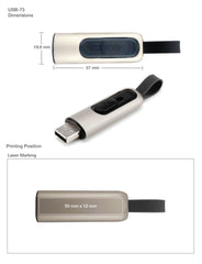 Slide Button USB 16GB with Strap