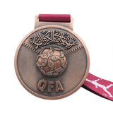 Qatar football for medal ribbon metal