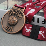 Qatar football for medal ribbon metal