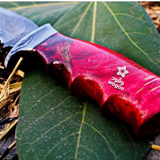 Redback 12? Long 7?Blade ? 12oz Damascus steel Hunting Bowie Handmade Knife with stabilized wood