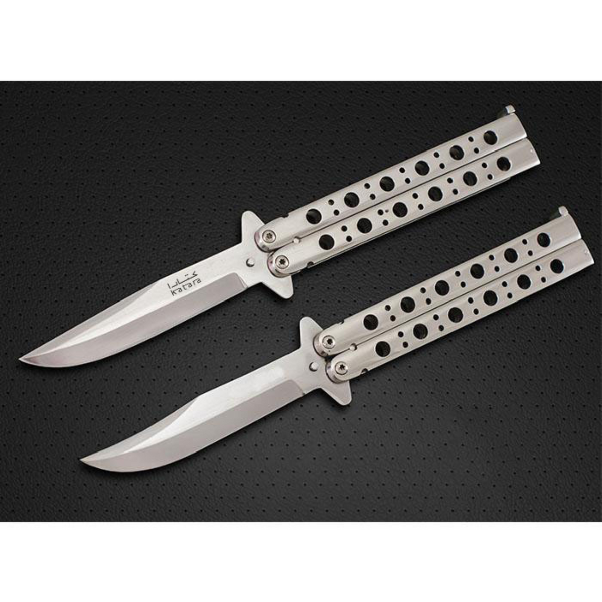 Silver-spotted 12cm?Blade High Carbon Filipino Balisongs butterfly Knife