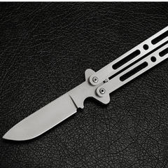 Silver washed 12 cm?Blade High Carbon Filipino Balisongs butterfly Knife