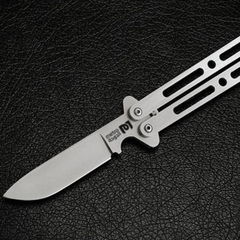 Silver washed 12 cm?Blade High Carbon Filipino Balisongs butterfly Knife