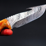 Slatra Damascus Knife 10 Inches Long 5 Inches Blade 13 Ounce Damascus Hunting Fixed Blade