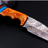 Slatra Damascus Knife 10 Inches Long 5 Inches Blade 13 Ounce Damascus Hunting Fixed Blade