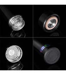 Smart thermos insulated vacuum flask water bottle with LED temperature display lid - Gifto Graphics