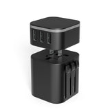 Light-up Logo Universal Travel Power Adapter With USB Port