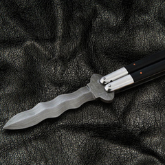 High Carbon Steel Filipino Balisongs butterfly Brass with Stainless Steel with ebony Wood