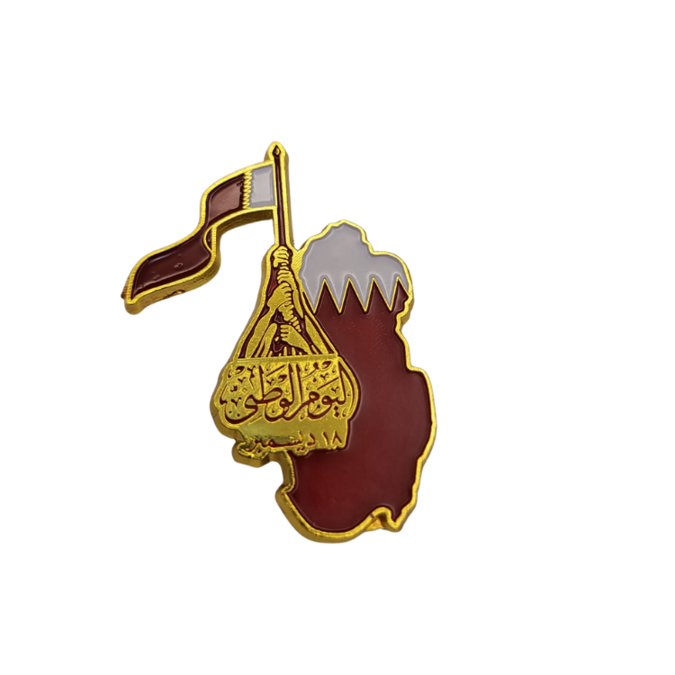 Qatar National Day With Map Lapel Pin