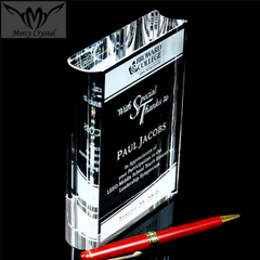 Customized Crystal Book Award Trophy (Engraved)