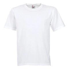 Adults White Round Neck Polyester T-Shirt