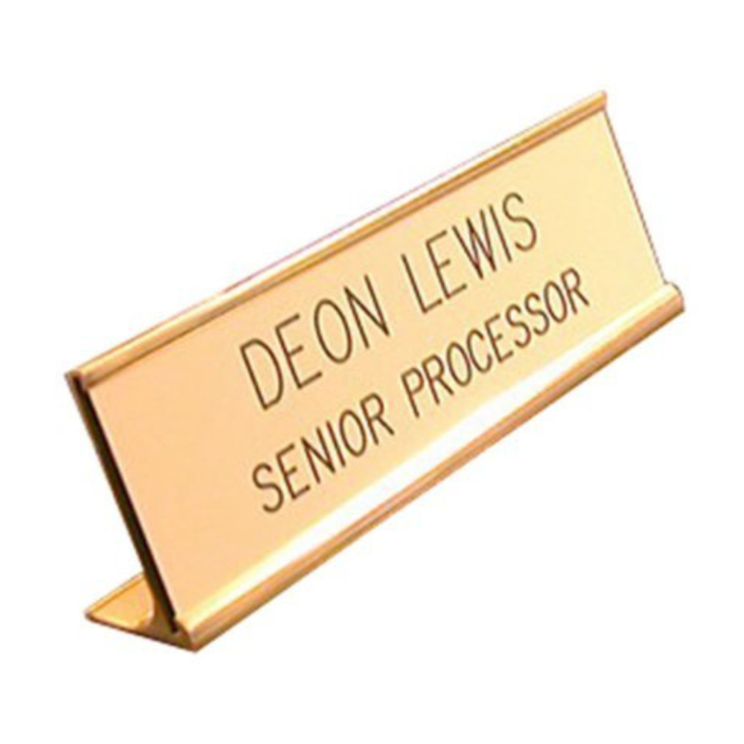 Custom Engraved Name Plate for Office Table & Reception