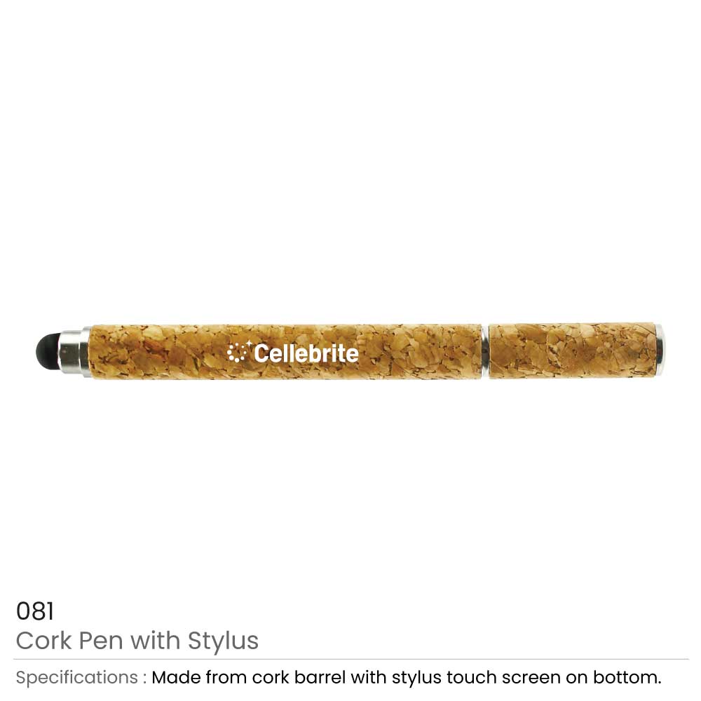 Cork Pens with Stylus