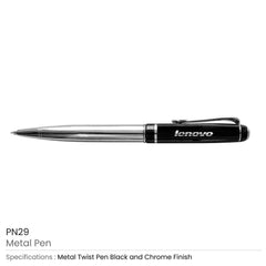 Black and Chrome Metal Pens