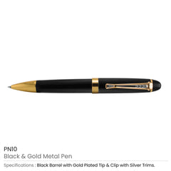 Black and Gold Metal Pens